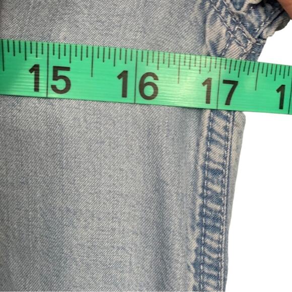 GAP Patch Pocket Shirt Dress XS Chambray Classic Retro Normcore Western Office - Picture 12 of 16